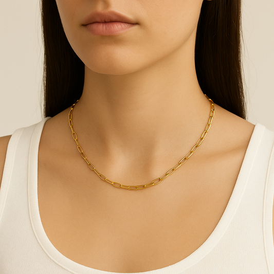 Delicate Paperclip Gold Necklace